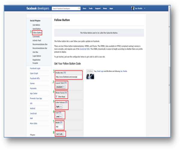 Implement Facebook Follow (Subscribe) button in your website