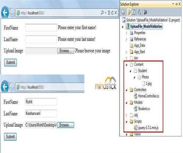 Upload File Using Model Validation In ASP.NET MVC - MindStick