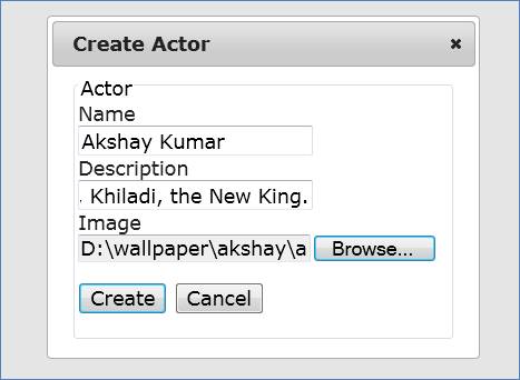 Upload file using Ajax form and Modal dialog in ASP.Net MVC