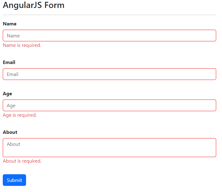 Form validation in AngularJS image