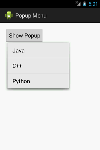 Show List View in Model pop-up on Button click in Andriod - MindStick